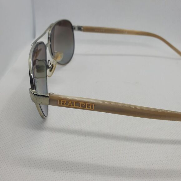 Ralph Lauren Polarized Silver & Tan Aviator Sunglasses main image 8
